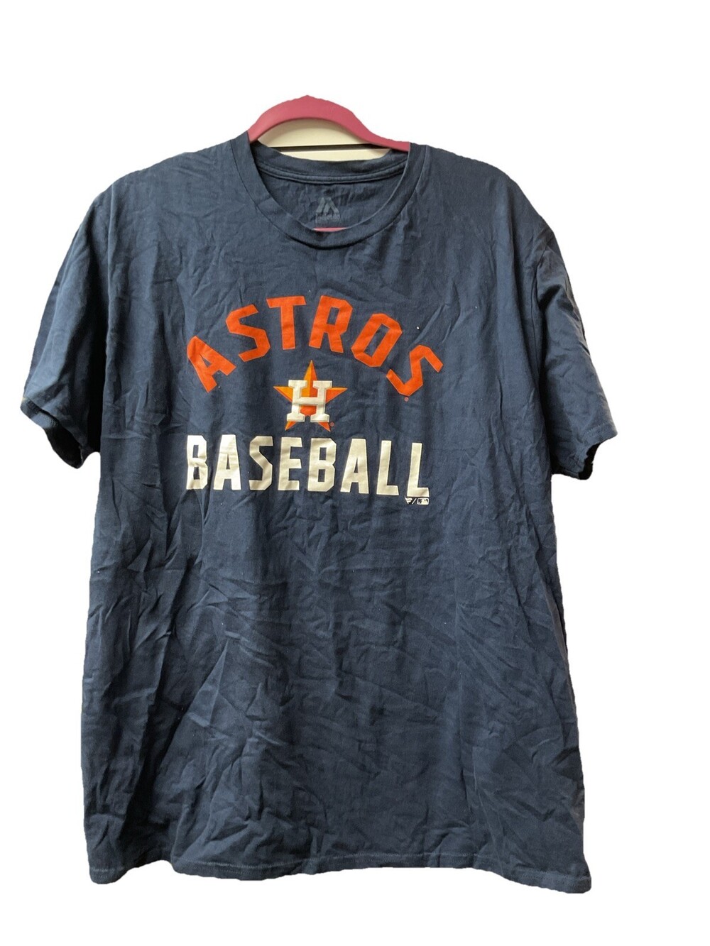 Houston Astros Men's T-Shirt Navy Blue Size XL G64